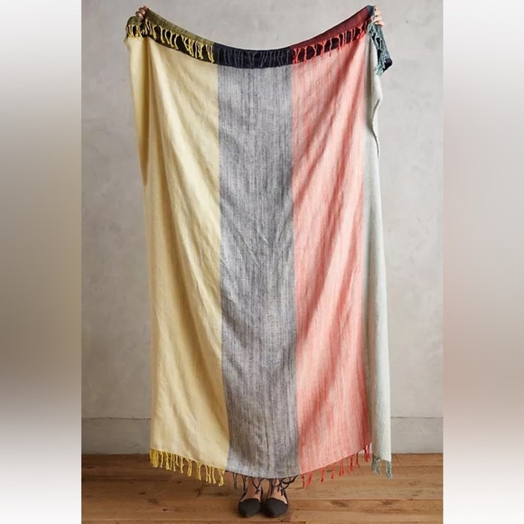 Anthropologie Brushed Colorblock Throw NWT - Picture 1 of 12